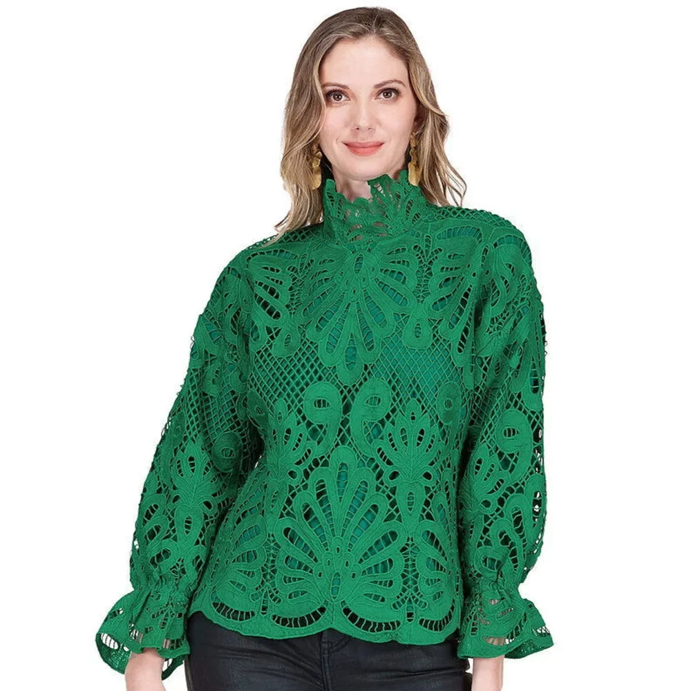 Green Lace Top